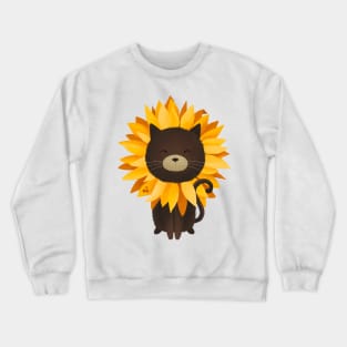 Sunny sunflower cat Crewneck Sweatshirt